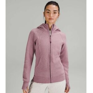 Lululemon Scuba Hoodie Jacket Light Cotton Fleece Heathered Velvet Dust Size 10